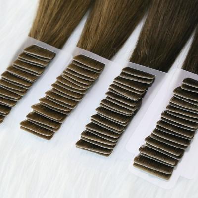 China Free Sample Straight Invisible Tape In Russian Hair Extensions 100% Virgin Human Remy Cuticle Aligned Double Drawn Tape Hair Extensions for sale