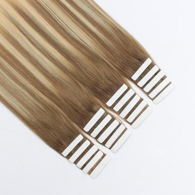 China Natural Straight Tape Hair Extensions 100% Virgin Double Remy Full Cuticle Human Drawn Human Wholesale Straight cabelo for sale