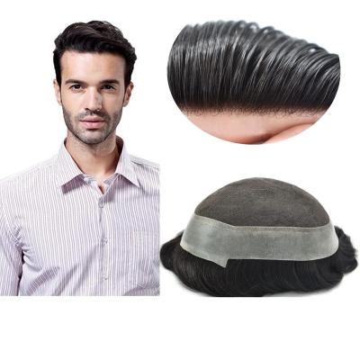 China Free Shipping Australia French Lace PU factory100% stock hair replacement systems stock hairpiece for men for sale