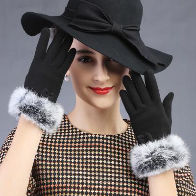 China Bel Rabbit Fashion Touch Screen Winter Thermal Fur Touchscreen Women Warm Gloves Luvas for sale