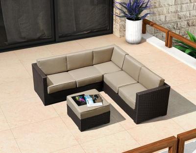 China Aluminum Frame Outdoor Furniture L shaped Garden Sofa Set PE Rattan Furniture for sale