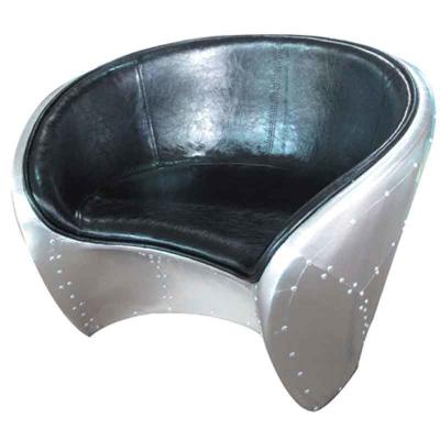 China Antique Aluminum Vintage Design Bowl Aviation Leather Sofa Aviator Chair for sale