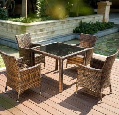 China Hotel Furniture PE Rattan chair Outdoor garden wicker chairs and table for sale