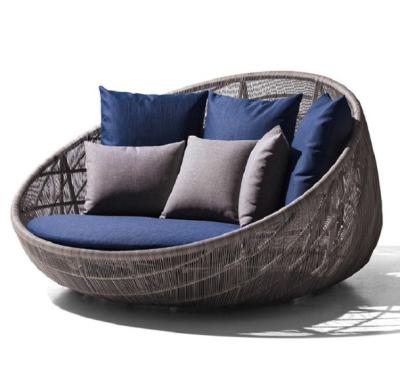 China New Design PE Rattan Outdoor wicker Furniture Patio Garden Furniture lounge Sofa sun Bed for sale