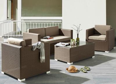 China Hotel Poly Rattan wicker Patio Furniture Aluminium Outdoor Garden sofa sets for sale