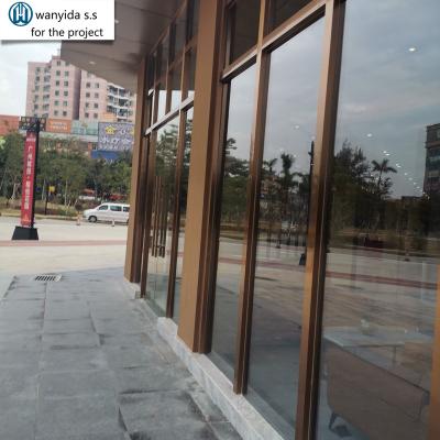 China Modern Door Design Stainless Steel Door Floor Spring Glass Door With Rose Gold Stainless Steel Frame for sale