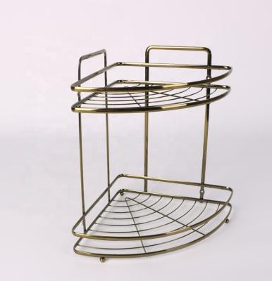 China Tidy Storge Baske Bath Cart Metal Basket Corner Basket / Multi-Layer Storage For Bathroom for sale