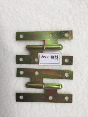 중국 Yellow Zinc Plated MS 3.0mm H Style Hinges Flat Head Heavy Duty 판매용