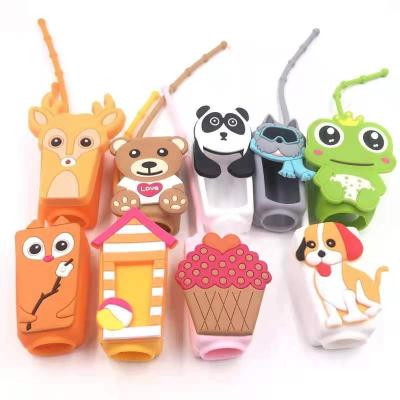 China Europe Silicone Holder Bag Key Ring Hand Sanitizer Bottle Holder Chain Pendant Key Ring for sale