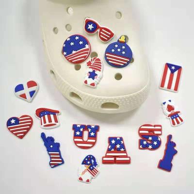 China Fashion Wholesale PVC Shoe Charms USA Croc Theme Shoes Accessories Ornaments Party Gift For Kids for sale