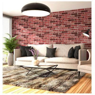 China Modern Mid Century Brick Design XPE 3d Pe Foam TV Backdrop 3d Wall Panel Cladding Wall Sticker F035 5mm 70*70cm For Wall Interior Home Decor for sale