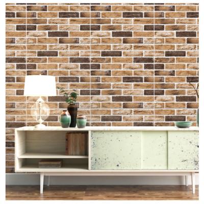 China Modern Mid Century Brick Design XPE 3d Pe Foam TV Backdrop 3d Wall Panel Cladding Wall Sticker F034 5mm 70*70cm For Wall Interior Home Decor for sale