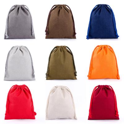 China Personalized Canvas Cotton Candle Soap Shoe Drawstring Jewelry Pouch Bag With Logo for sale