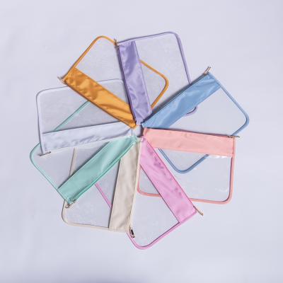 China Eco-friendly Polyester Bag PVC Toiletry Bag Transparent Cosmetic Zipper Bag For Women for sale