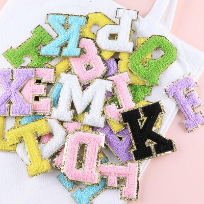 China Popular Self Adhesive Multi Color Gift Cosmetic Patches Bag Eco-Friendly Letter DIY Patches Custom Embroidery Patches for sale