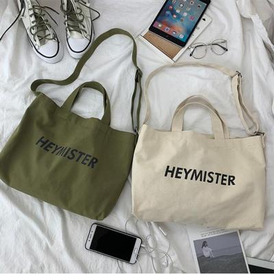 China Body Bag Tote Sling Messenger Bag Metal Buckle Canvas Cotton Cross Tote Custom Logo Women Large for sale