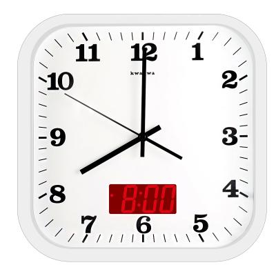 China LUMINOVA 12 Inches Silent Non-Ticking Square Wall Clock - Aluminum Frame, Acrylic Front Cover, Indoor Temperature Display for sale