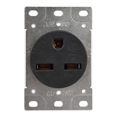 China Residential/General Purpose Power Outlet 30 Amp 250 Volt Flush Mount NEMA 6-30R Straight Blade Industrial Rated Ground Range Power Outlet For Welder for sale