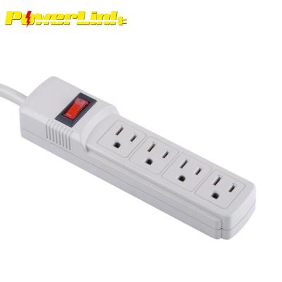 China Residential / General Purpose Surge Heavy Duty A.W.G. J110087 14 cord 4 outlet power strip with reset power switch, ABS flame for sale