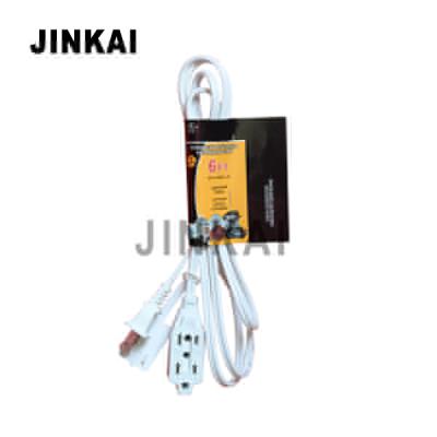 China Appliance J100032 20 ft. indoor household extension cord with 3 outlets and safety covers. White for sale