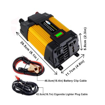 China Hot Selling Caravan 300W 500w 12V DC To AC 110V 220V Cup Shape Car Power Inverter With Dual Usb Charging Port for sale