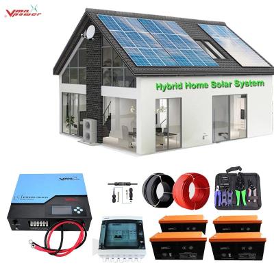 China Off Grid Power System Solar Panel System Vmaxpower 5000W Complete Kit With Battery Solar System Panel Home for sale