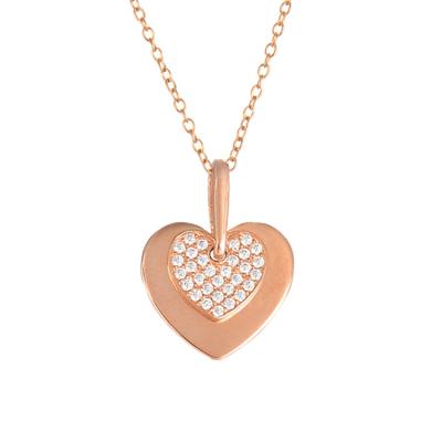 China TRENDY Wholesale High Quality 925 Rose Gold Plating Silver Jewelry Charms Silver Heart Shape Pendant Jewelry For Necklace for sale