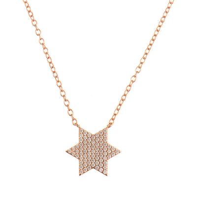 China Necklace Factory Price Gold Plated Hexagon Star Jewelry Pendant Necklaces For Gift for sale