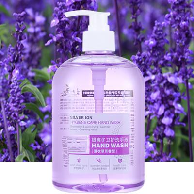 China OEM Silver Bacterial Ion Liquid Hand Soap Private Label Lavender Anti Foam Hand Base Cleaning Liquid Soap For Washing Hand for sale