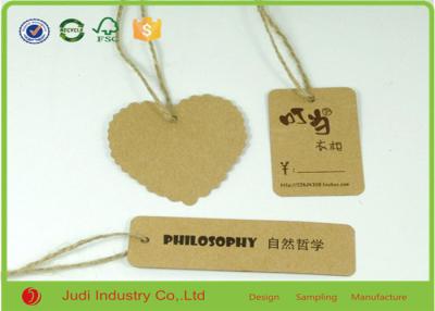 China Fashionable Brown Blank Round Custom Printed Hang Tags 4 Colors CMYK OEM for sale