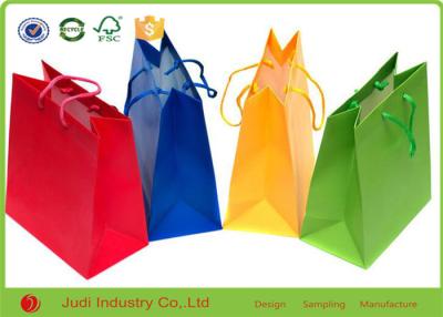 China Small Brown Paper Bags With Handles , Fashionable Custom Printed Shopping Bags for sale