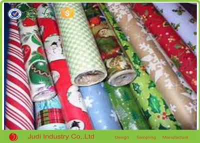 China Christmas Gift Wrapping Paper , Anti Curl Seasonal Wrapping Paper Roll for sale