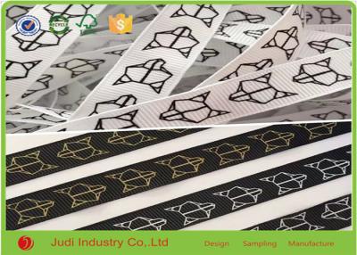 China Silk Printed Single Face Satin Ribbon Polyster Printed Grosgrain Ribbon For Package for sale