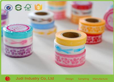 China Latest Design Washi Masking Tape 6 Colors Printing / CMYK For Book Mark for sale