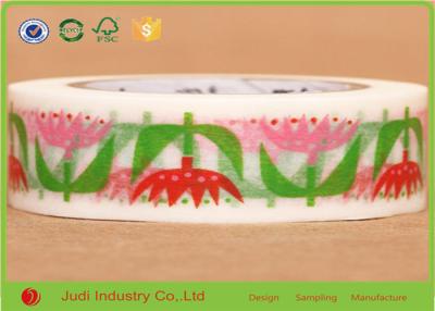 China Single Sided Colorful Adhesive Washi Masking Tape Gravure Printing Water Activated for sale