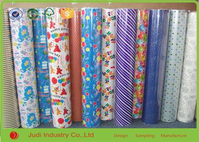 China Multi Color Roll Wrapping Paper 70cm X 300cm Gravure Printing For Present Package for sale