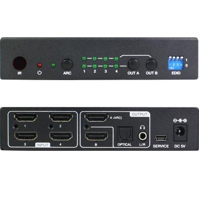 China 4k 4x2 hdmi matrix switch splitter changer dual edid schalter 4x2 hdmi schalter 4x2 spdif SW-HDB42A for sale