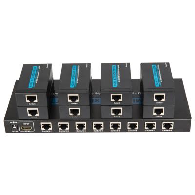 China Mini System 60M 1 to 8 HDMI splitter over cat5/6 UTP 1X8 HDMI splitter addon for sale