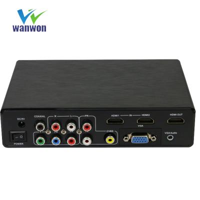 China Mini System CVBS, YPbPr, VGA, HDMI and USB to HDMI Converter All in 4K HDMI Converter Box for sale