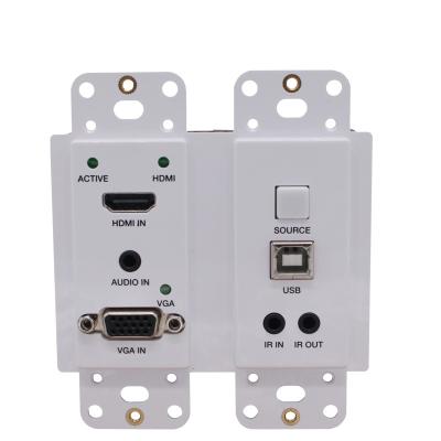 China Mini System HDMI Will Plate Extra Over CAT5e/6/7 HDBT Single Bidirectional POC Wall Plate for sale