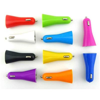 China Dual USB Colorful 2 Mobile Phone Car Charger for sale