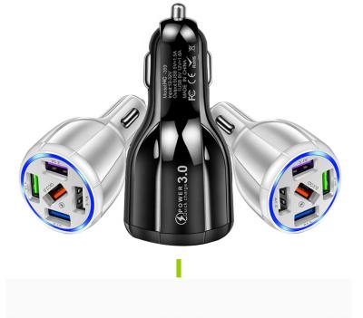 China LED Indicator Mobile Phone Design 5 USB Ports Car Charger QC3.0 High End Fast Charging for sale