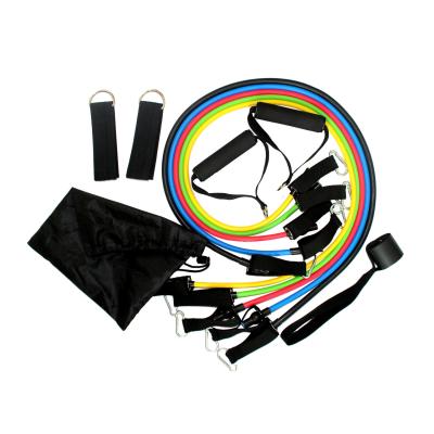 China Fitness Center 11 Pcs Latex Pull Rope Resistance Bands Set for sale