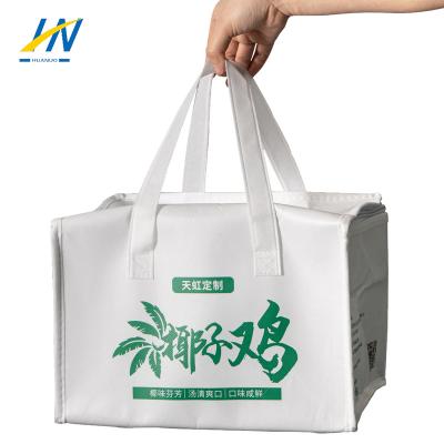 China Cheap New Imprint Carrier Seafood Lunch Cake Lunch Flat Jumbo Nonwoven Zipper Insulated Camping Insulated Thermal Bag for sale