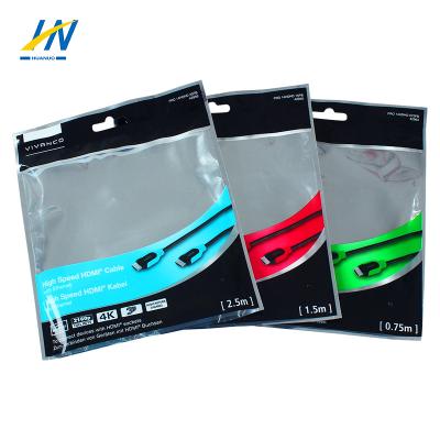 China Custom High Quality Self-Sealing Hanging Pouch Earphone Hole Pouch Bag Disposable Resealable Ziplock Handle Cell Phone Pouch High Quality Packaging Bag for sale