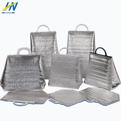 China Plug Delivery Thermal Insulated Food Packing Bag--Waterproof Foldable Portable Handheld Self-Adhesive Bento Food With Plastic Handles for sale