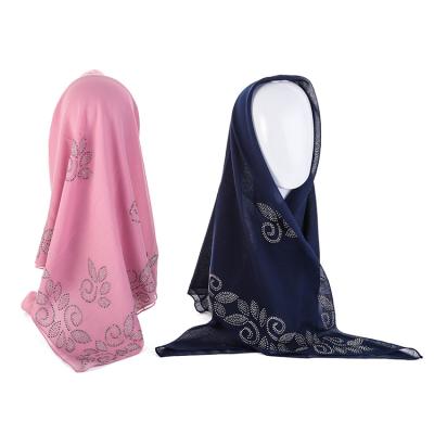 China batto design malaysia fashion fashionable customized headscarf for islam girls premium simple diamond bawal for sale