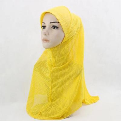 China Simple and convenient slipper hiab loan hijab modest explosive islamic jacquard net muslim head scarf loan for sale