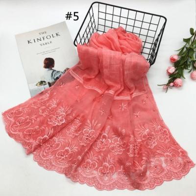 China Modestfashion Top Selling Custom Made Hijabs Scarves Comfortable Lace Cotton Scarf For Women Hijab Shawls for sale