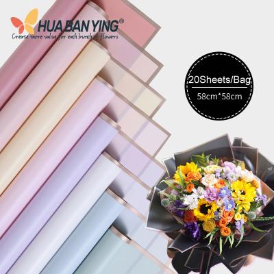 China Waterproof Flower Bouquet Wrapping Phnom Penh Matte Paper Golden Border Waterproof DIY Color DIY Gift Package Craft Bright Rolling Paper for sale